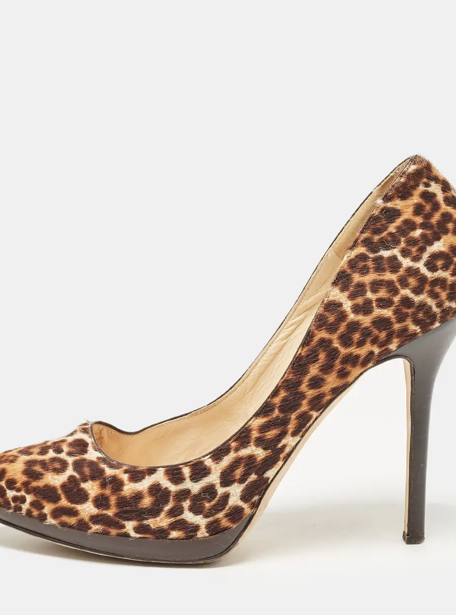 Jimmy Choo Brown Calf Hair Romy Pumps Size 38