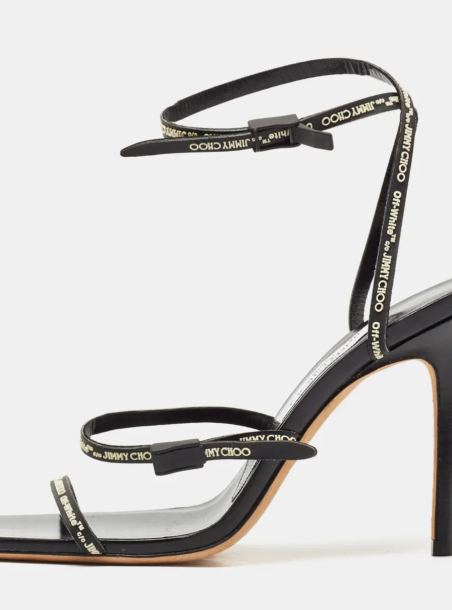 Jimmy Choo Black Leather Ankle Strap Sandals Size 39