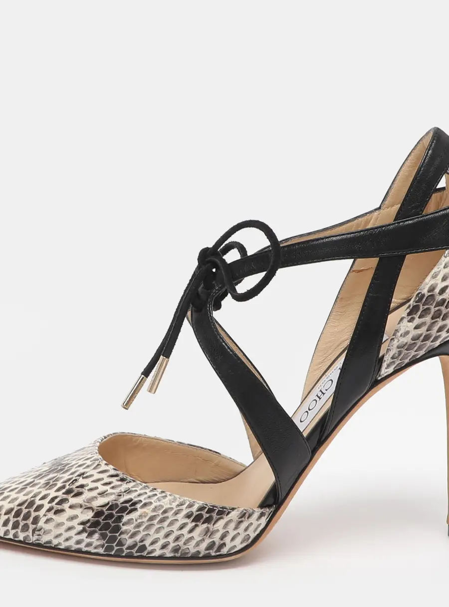 Jimmy Choo Lapris Size 39 Tricolor Python and Leather Pumps