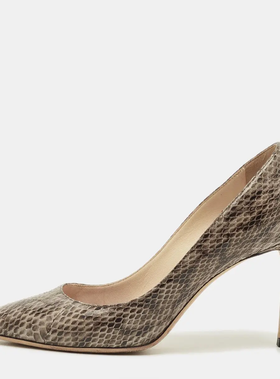 Jimmy Choo Romy Size 36 Brown Snakeskin Leather Pumps