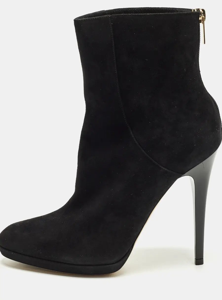 Jimmy Choo Gracie Size 38 Black Suede Ankle Length Boots