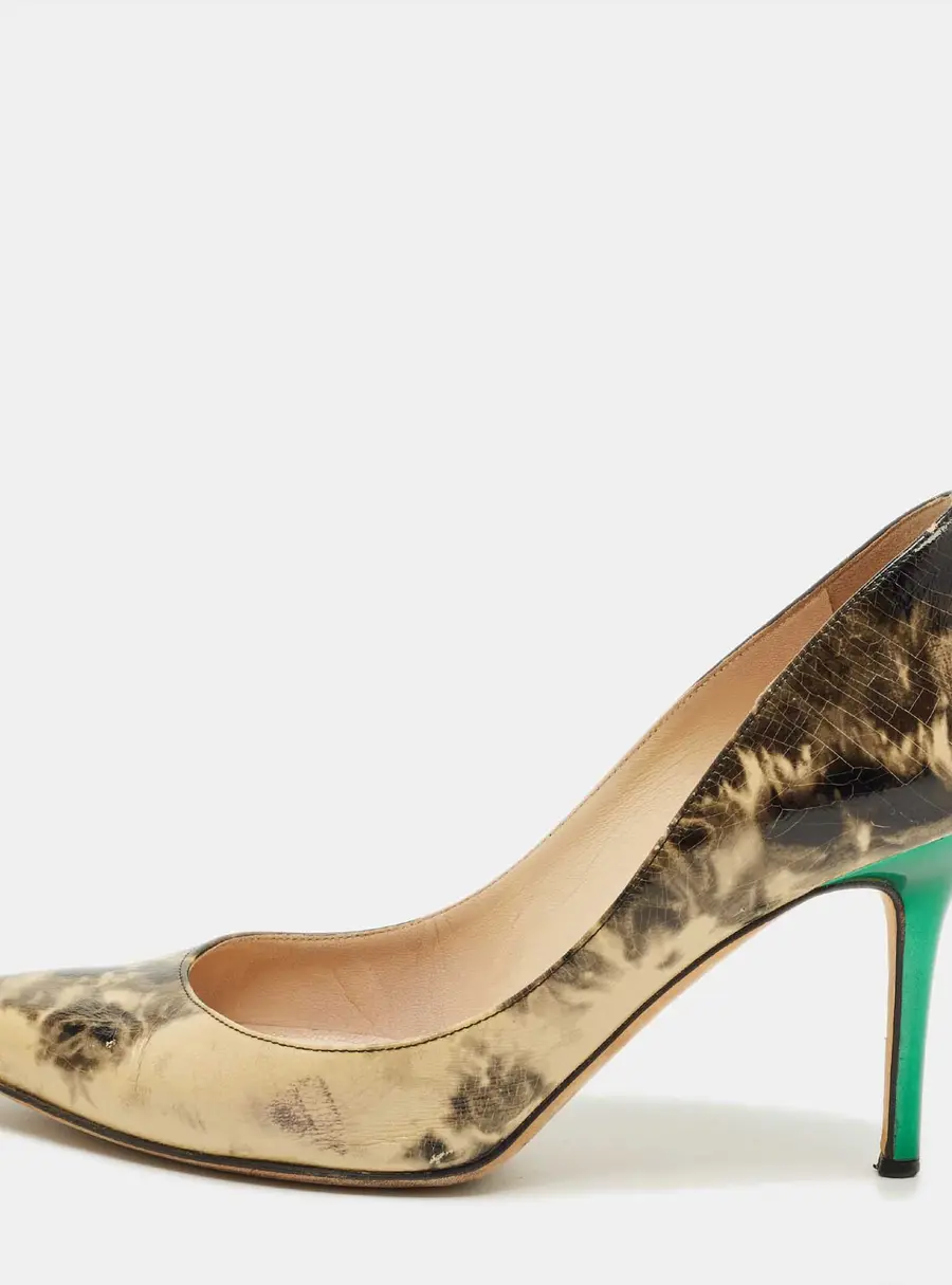 Jimmy Choo Black/Cream Leather Love Pointed Toe Pumps Size 36
