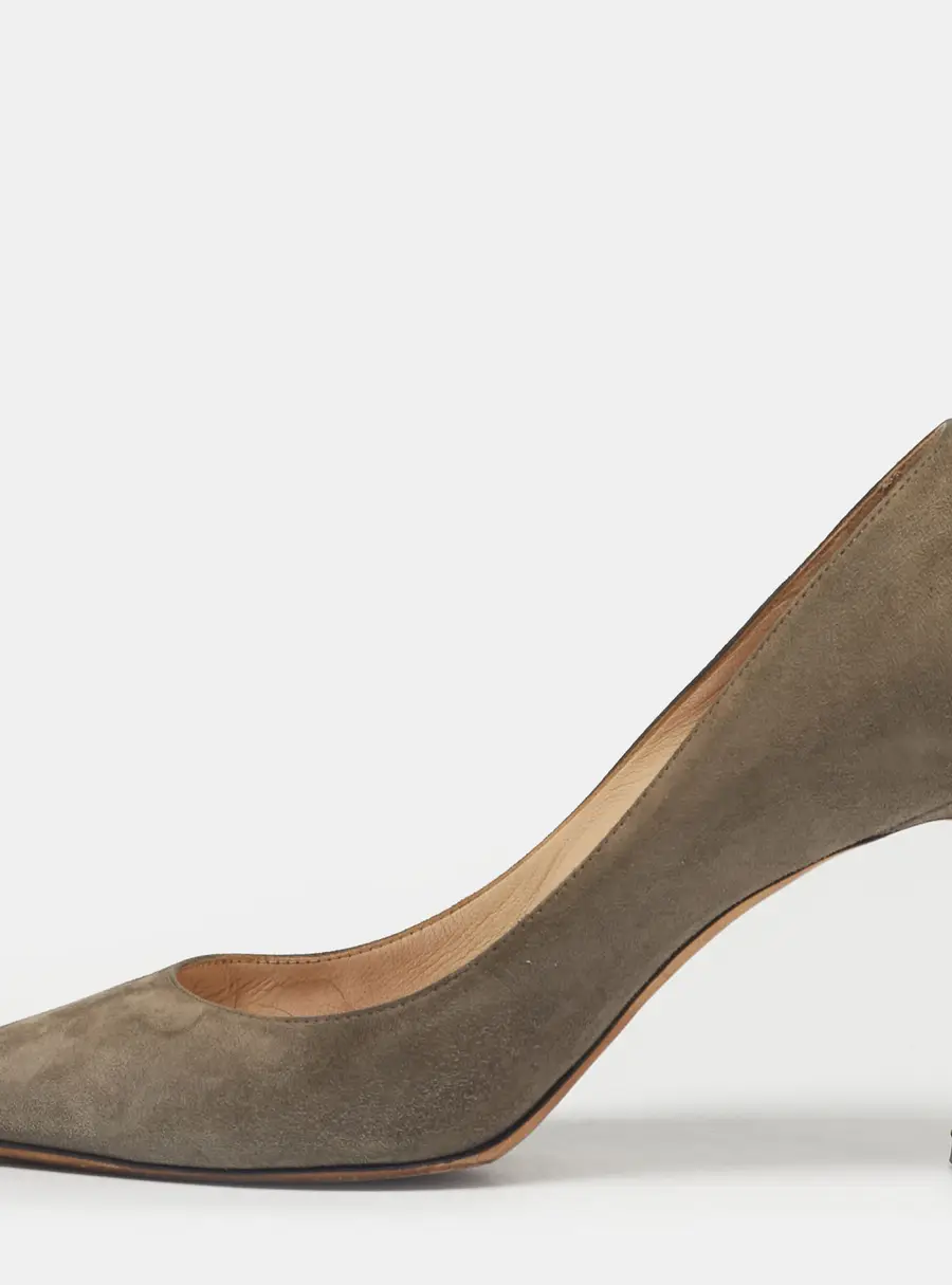 Jimmy Choo Beige Suede Romy Point Toe Pumps Size 35.5