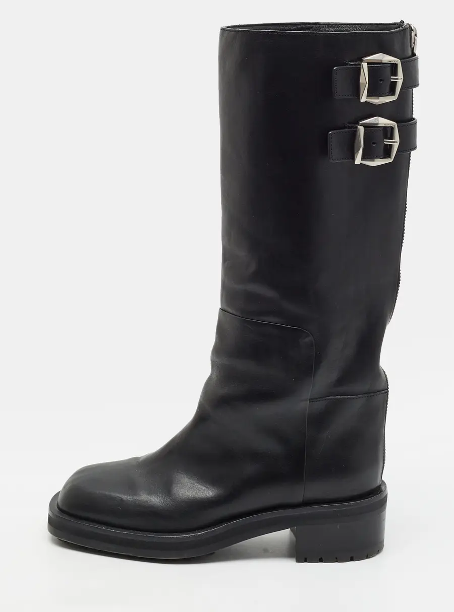 Jimmy Choo Brooklyn Size 38 Black Leather Knee Length Boots