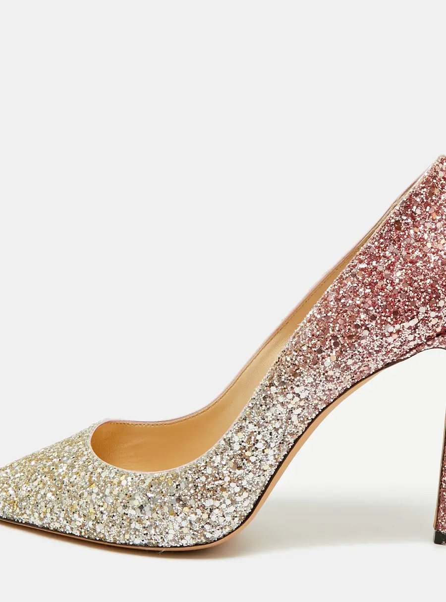 Jimmy Choo Romy Size 42 Two Tone Glitter Pumps