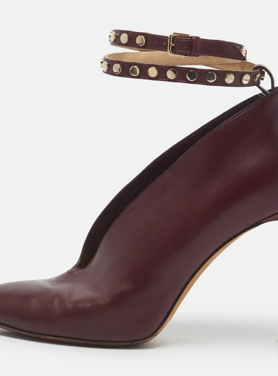 Jimmy Choo No Style Size 39 Burgundy Leather Booties