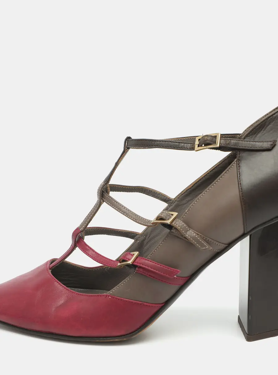 Jimmy Choo Size 38 Multicolor Leather Strappy Pumps