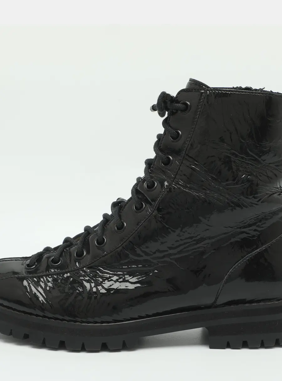 Jimmy Choo Size 37 Black Patent Leather Ankle Length Boots