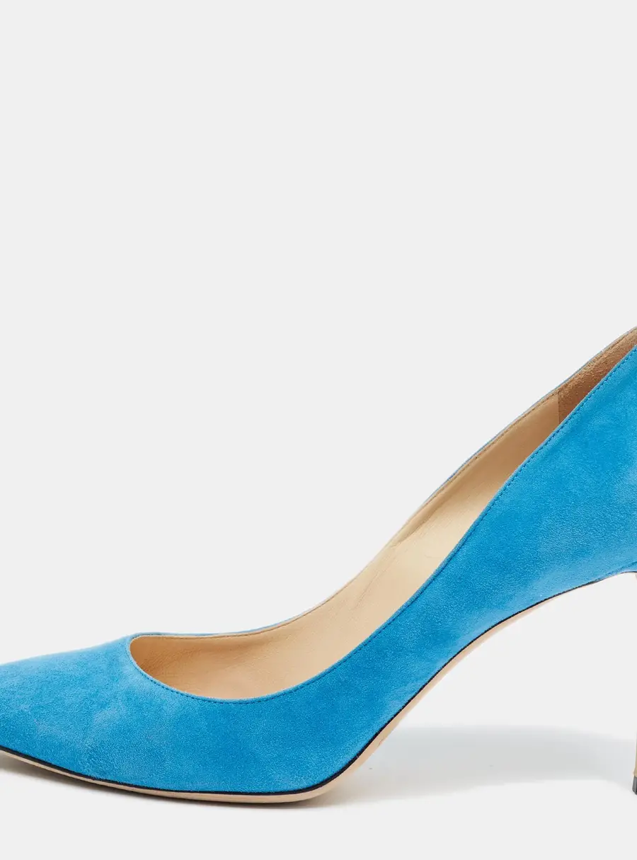 Jimmy Choo Abel Size 41 Blue Suede Pumps