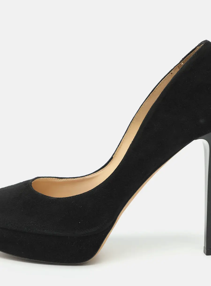 Jimmy Choo Size 39.5 Black Suede Platform Pumps