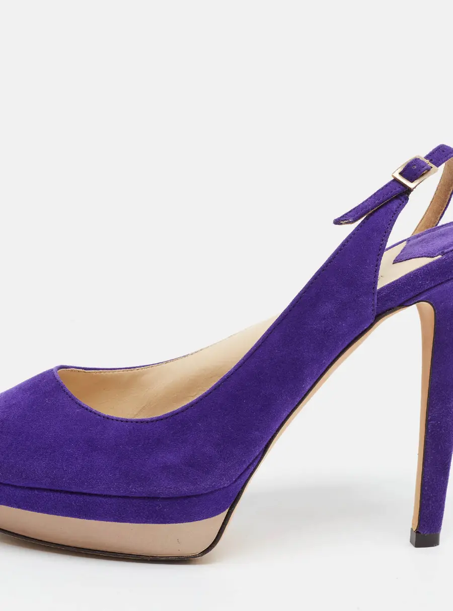 Jimmy Choo Nova Size 37 Blue Suede Ankle Strap Sandals