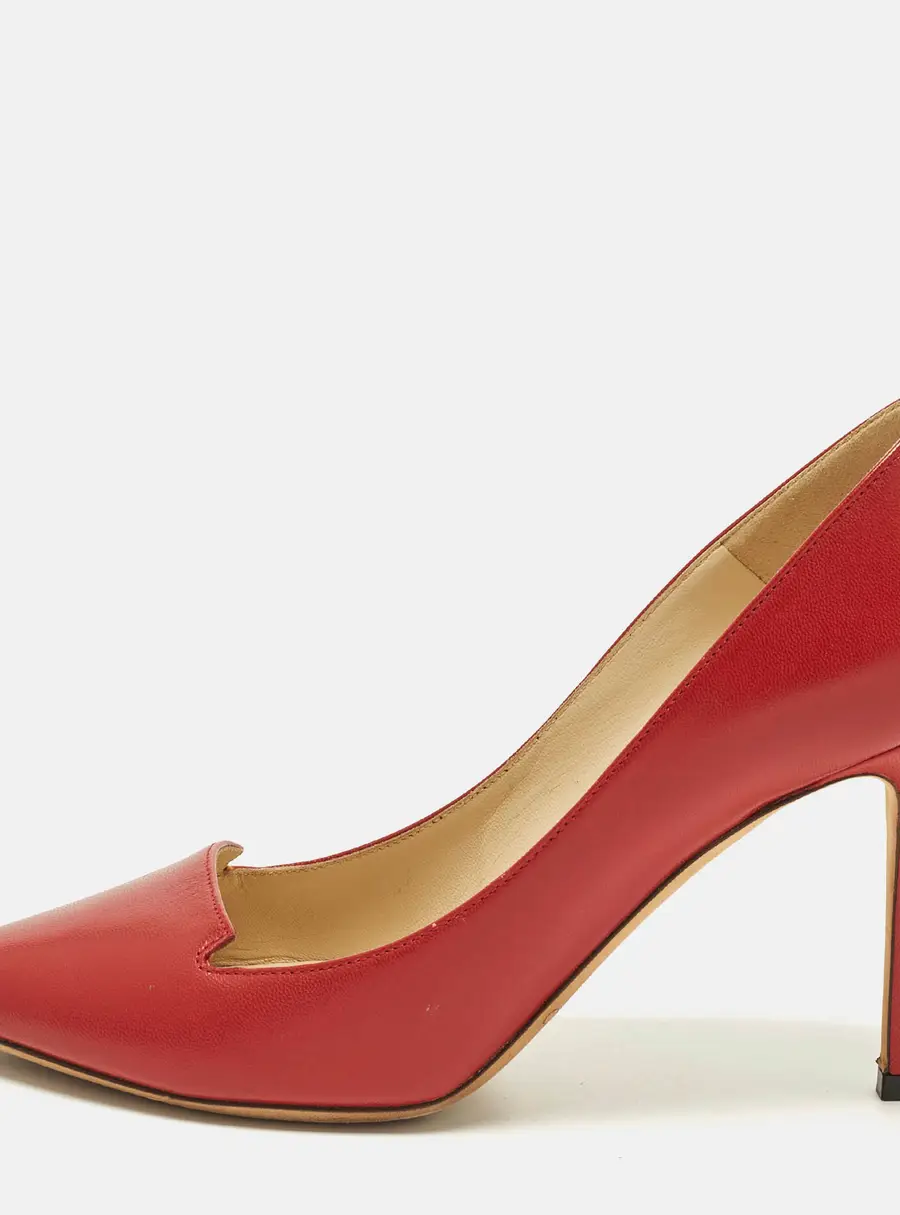 Jimmy Choo Avril Size 36.5 Red Leather Pointed Toe Pumps