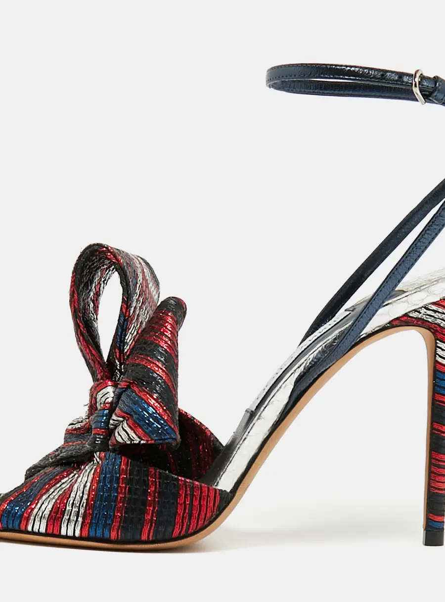 Jimmy Choo Size 39.5 Multicolor Leather Ankle Strap Sandals
