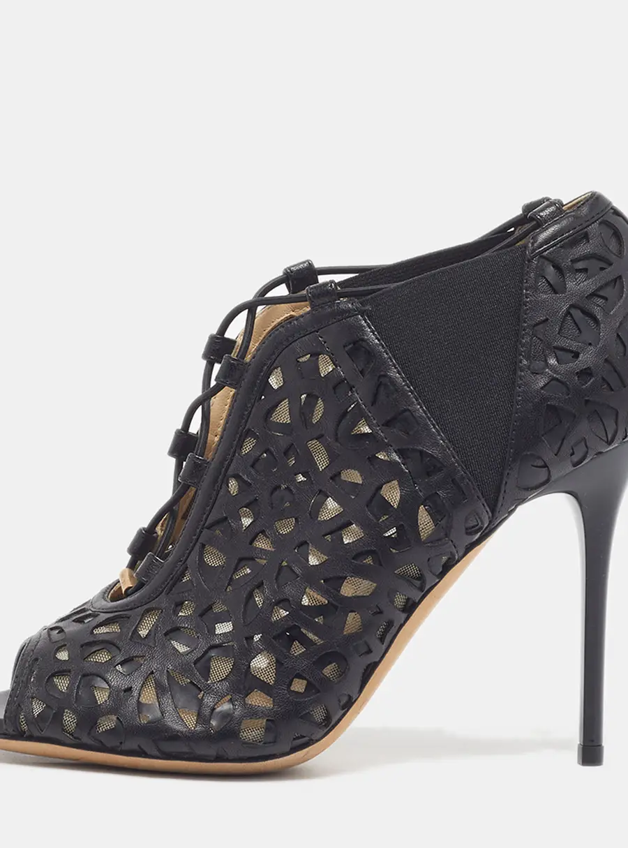Jimmy Choo Kalipso Size 36 Black Cutout Leather Booties