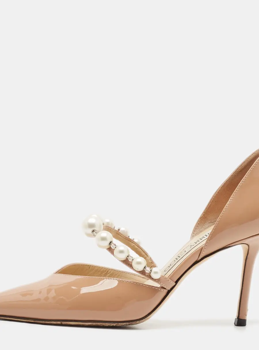 Jimmy Choo Aurelie Size 36 Beige Patent Leather D'orsay Pumps
