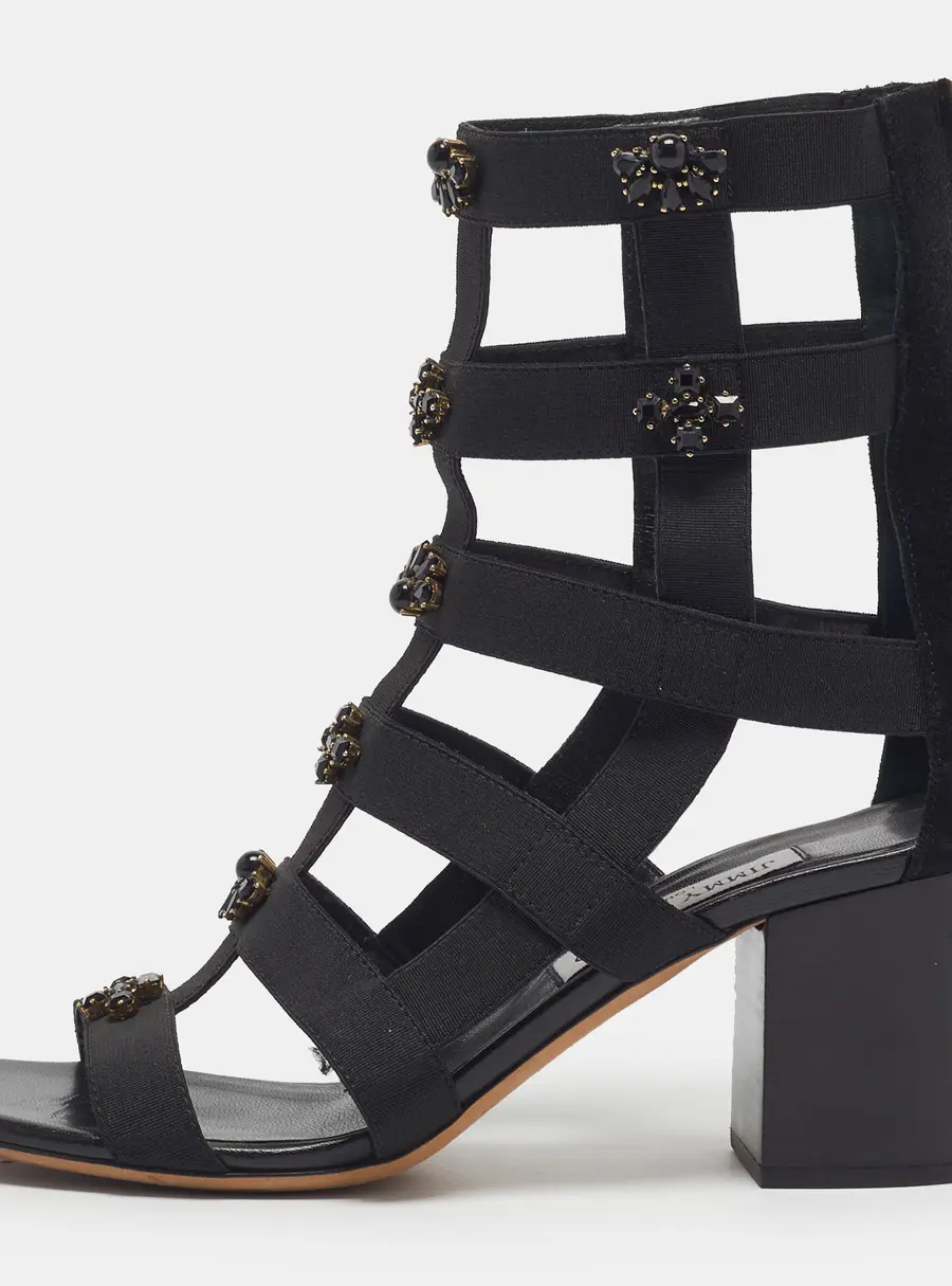 Jimmy Choo Myriad Size 40 Black Suede Gladiator Sandals