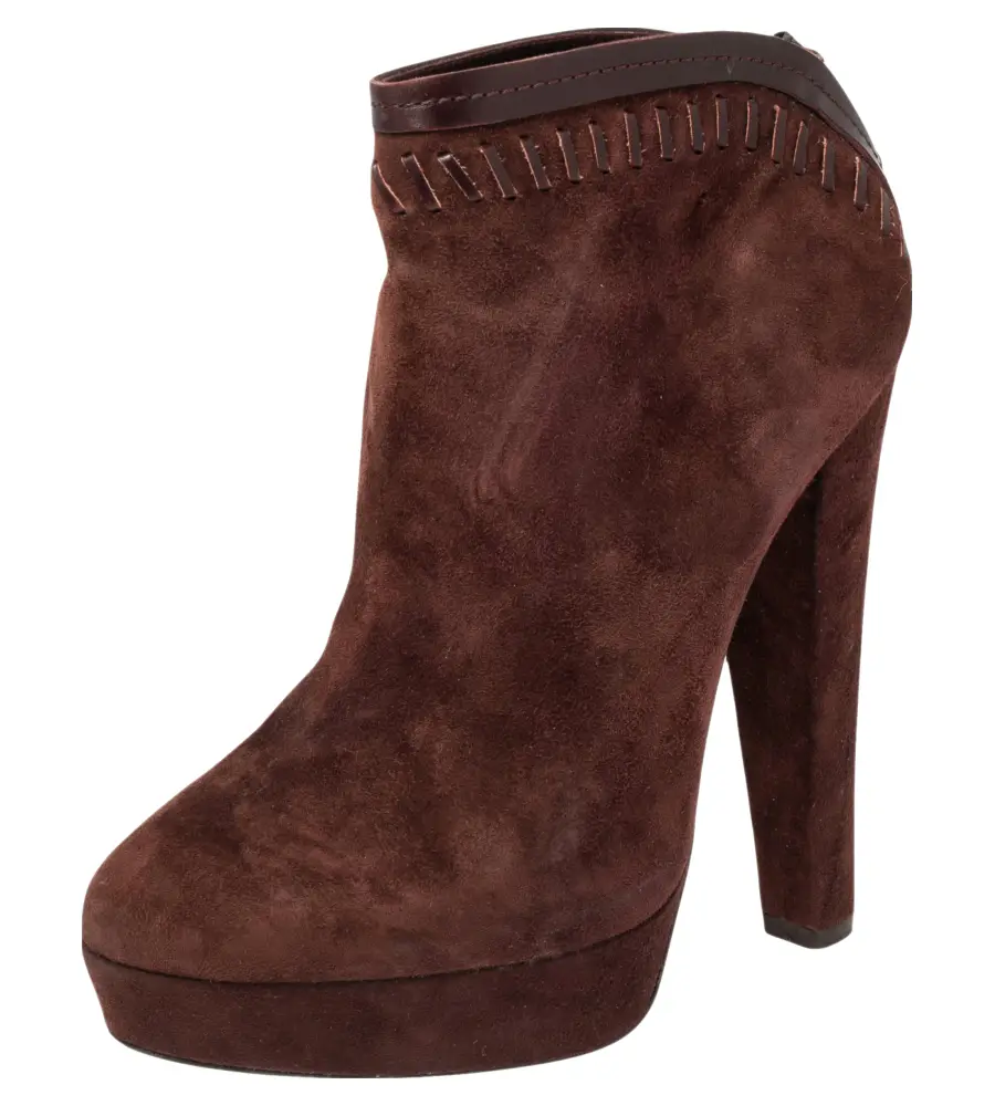 Jimmy Choo Burgundy Suede Back Zipper Ankle Boots Size 37