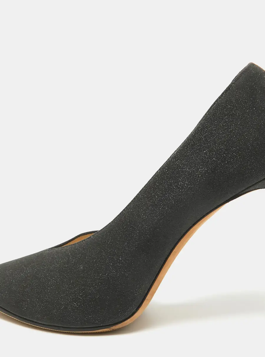 Jimmy Choo Sophia Size 36.5 Grey Glitter D'orsay Pumps