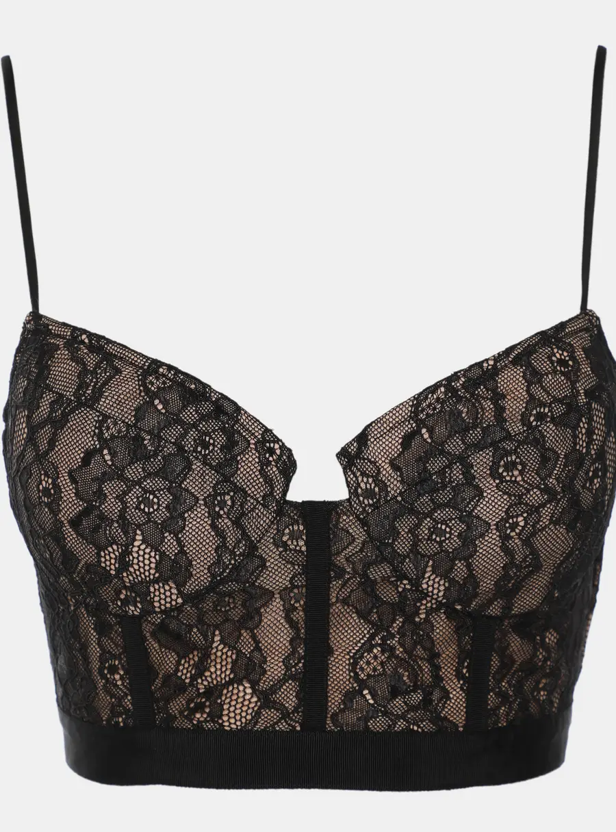 Jonathan Simkhai Black Floral Lace Camisole XS