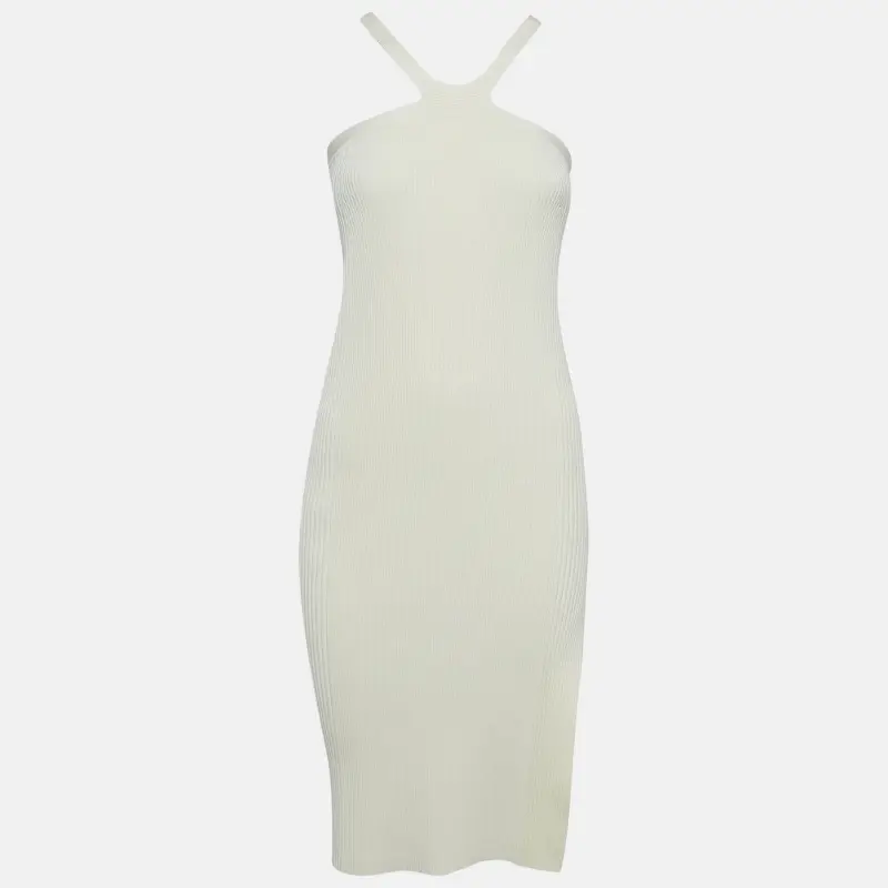 Jonathan Simkhai Ivory White Rib Knit Tabitha Dress S