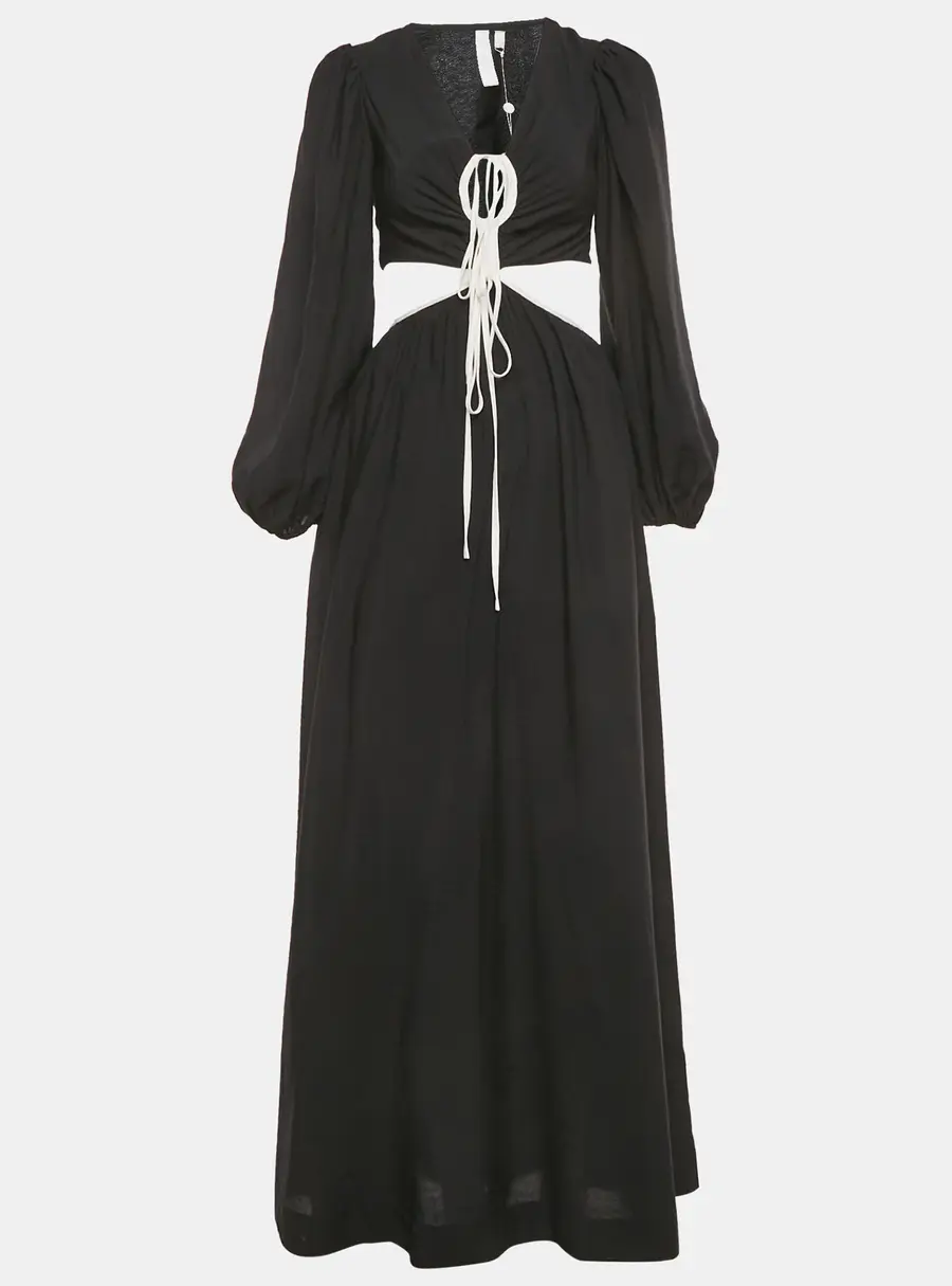 Jonathan Simkhai Black Crepe Cutout Maxi Dress XS