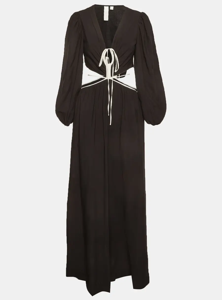 Jonathan Simkhai Black Cotton Cut Out Maxi Dress S