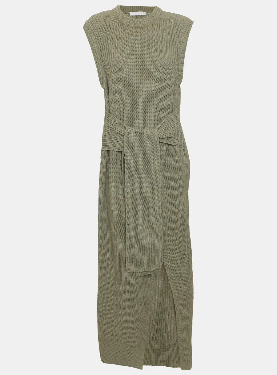 Jonathan Simkhai Sage Green Crochet Jenae Tank Dress M