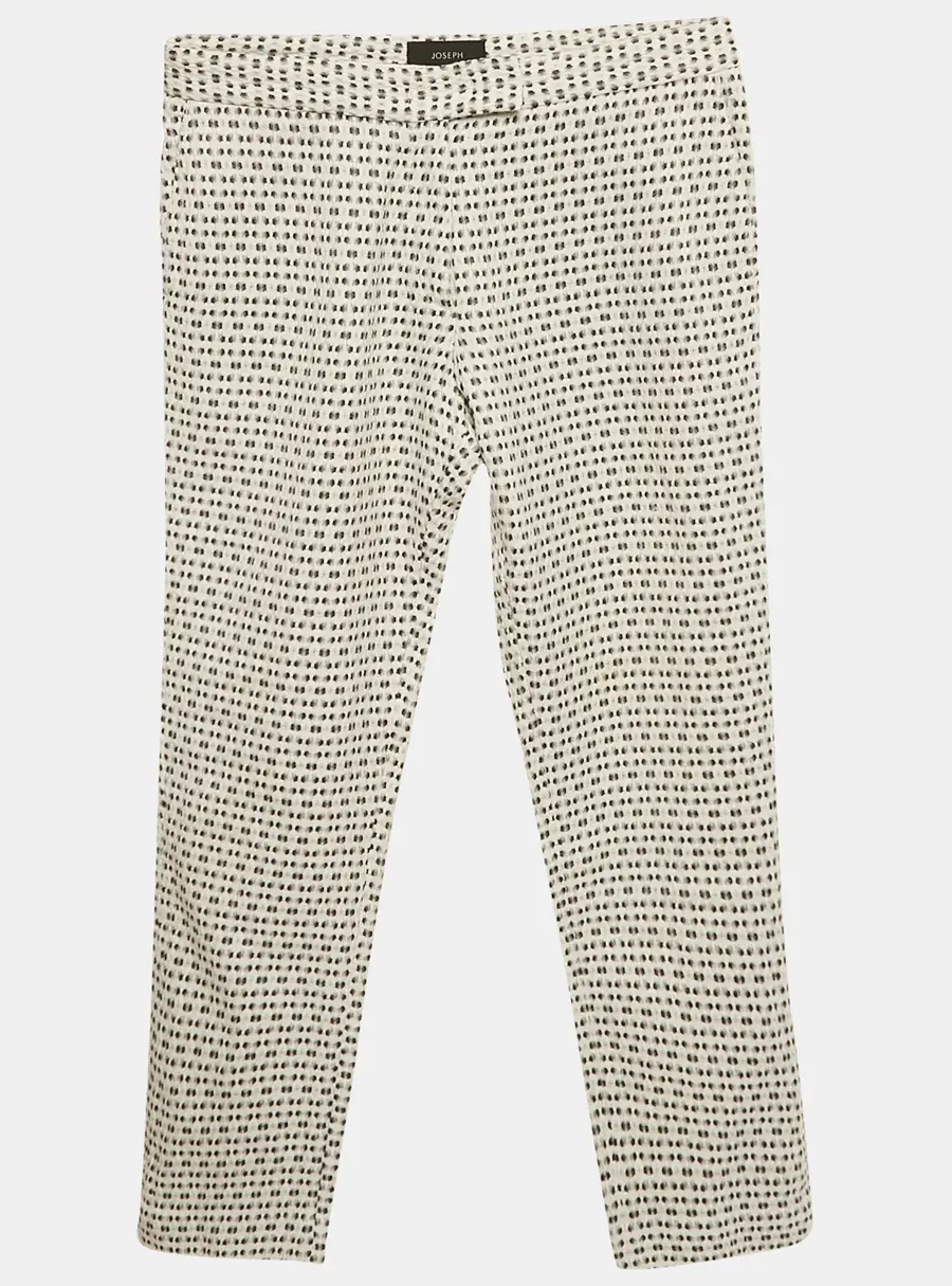 Joseph Black/White Patterned Cotton Pants S