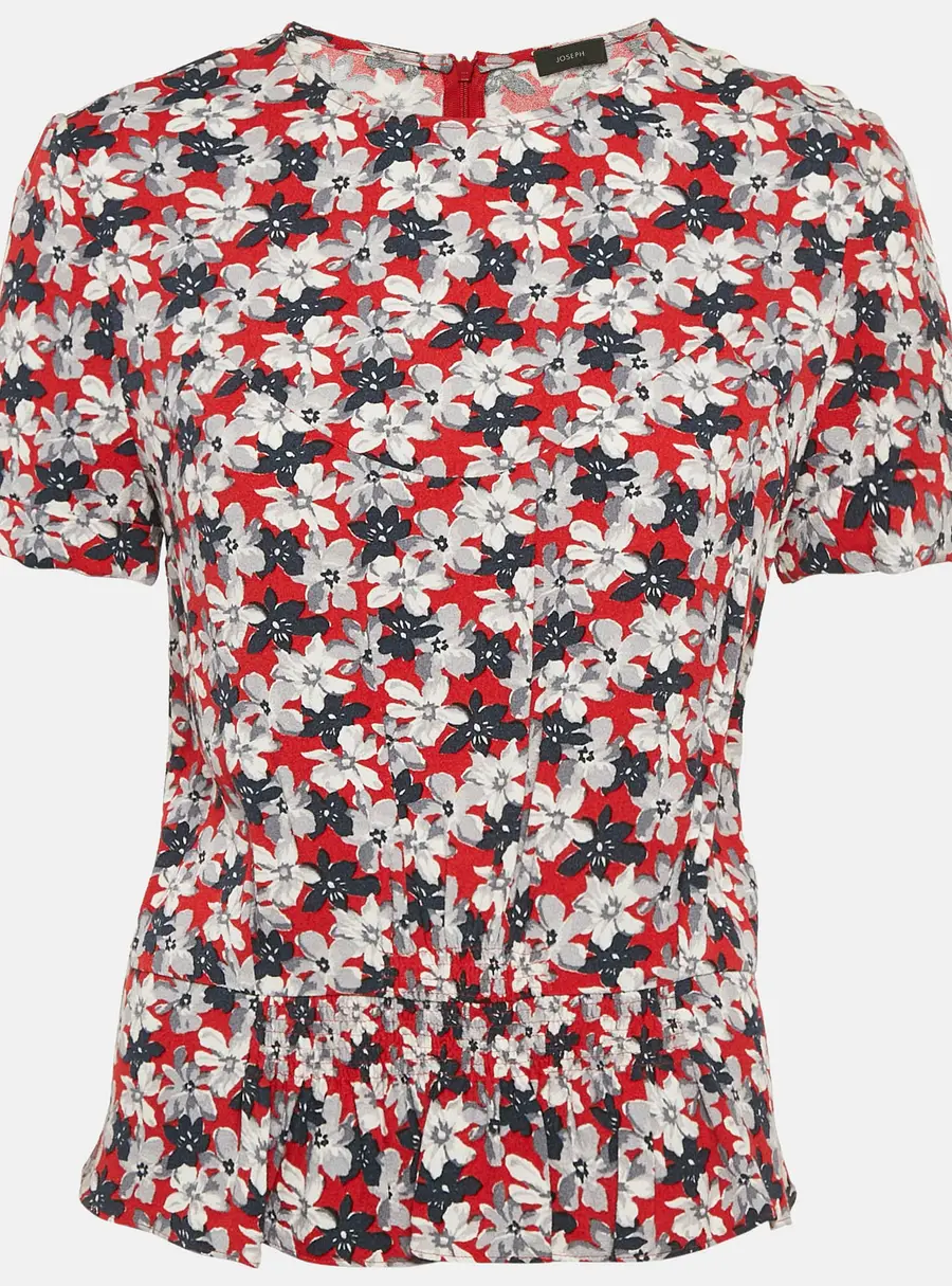 Joseph Multicolor Floral Print Crepe Top M