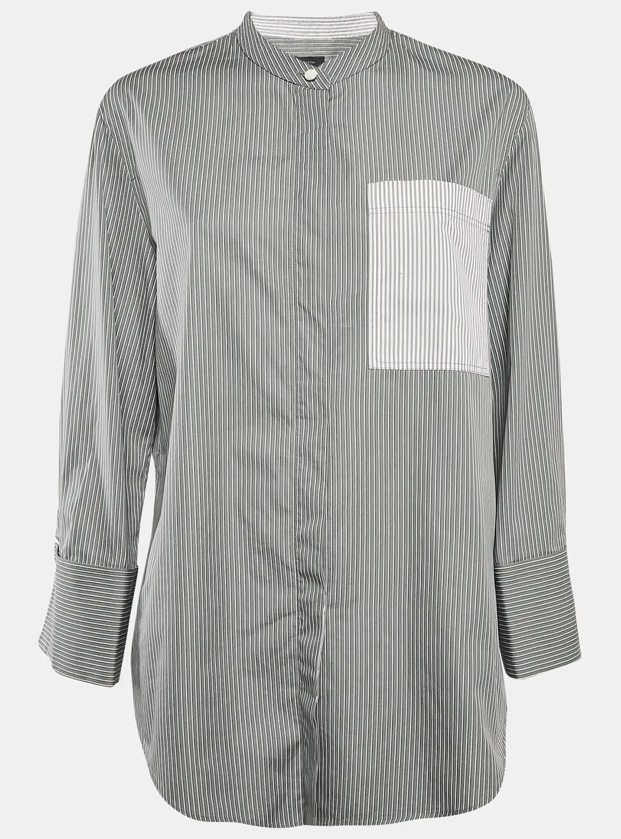 Joseph Grey Pinstripe Cotton Shirt L