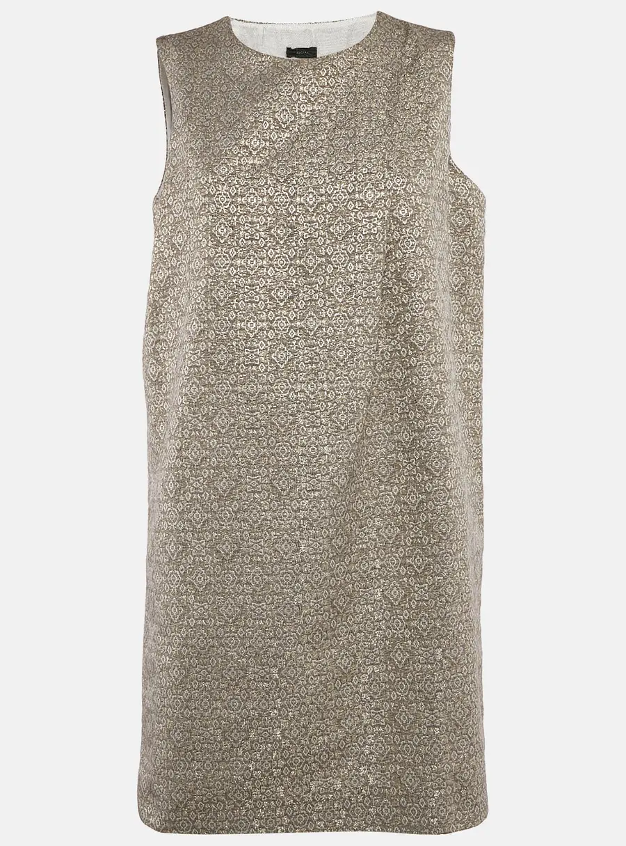 Joseph Gold Jacquard Lam&eacute; Sleeveless Sally Mini Dress M