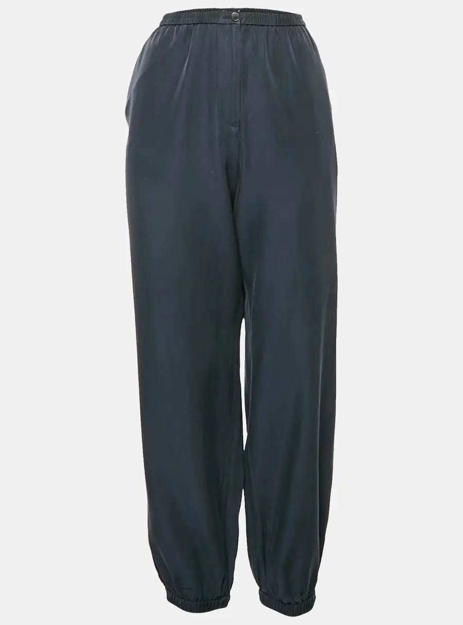 Joseph Navy Blue Cotton Blend Trousers L