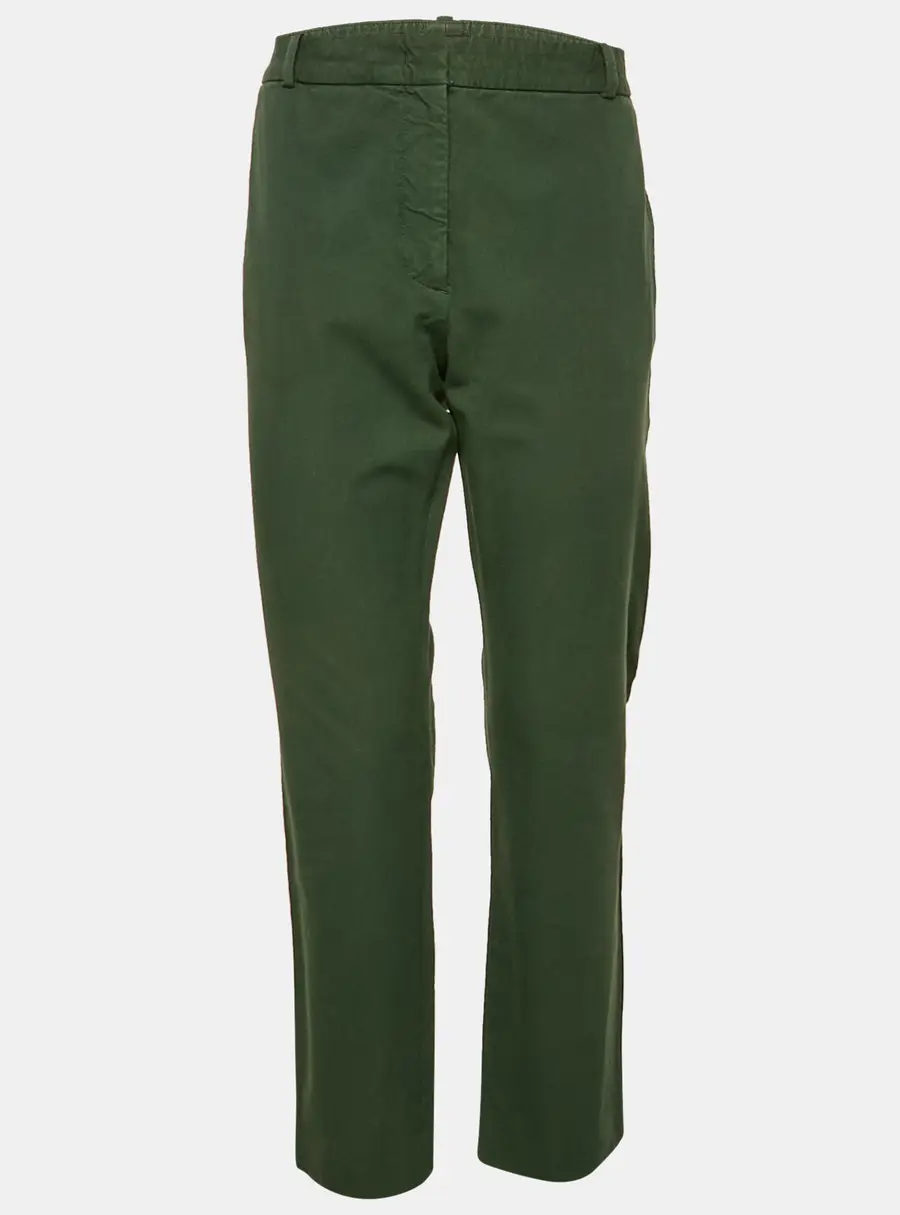 Joseph Dark Green Gabardine Zoom Straight Leg Trousers L