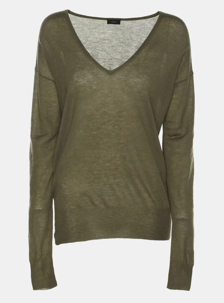 Joseph Olive Green Cashmere Knit Sweater M
