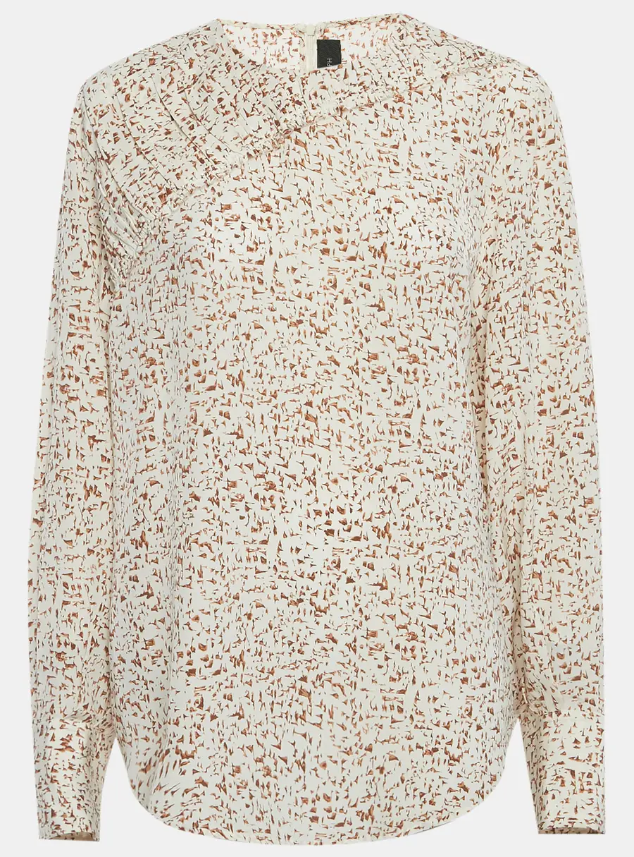 Joseph Beige Printed Silk Blouse L