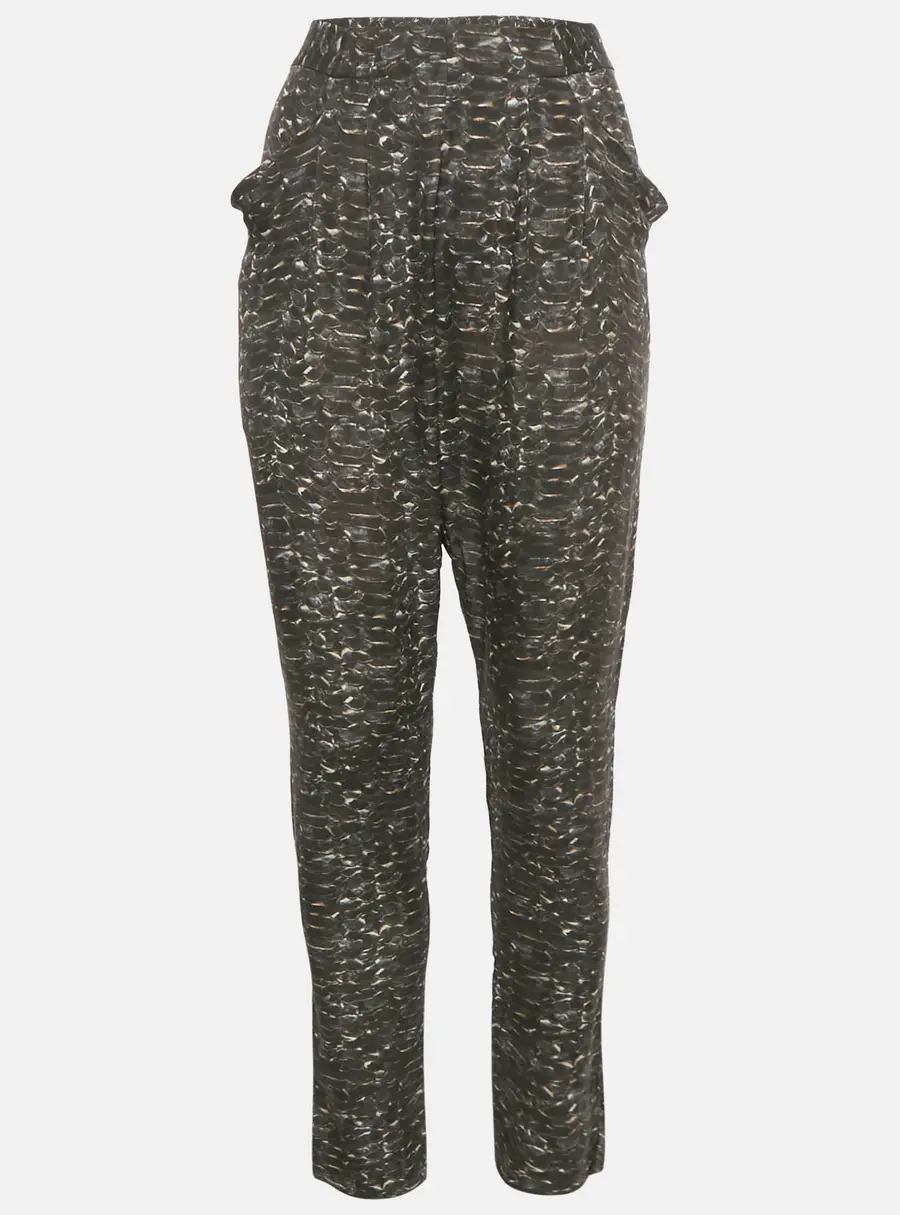 Joseph Grey Animal Print Silk Trousers S