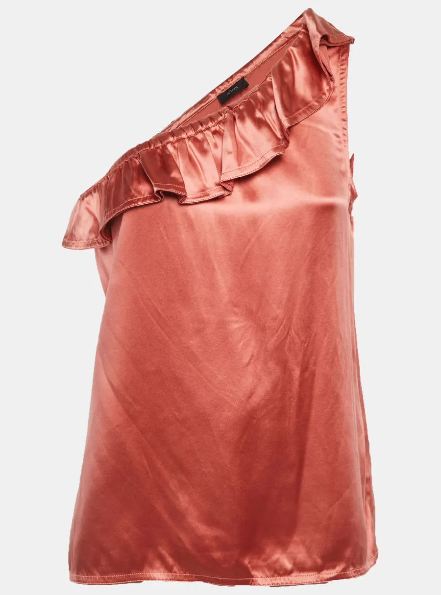 Joseph Salmon Pink Satin One shoulder Top M