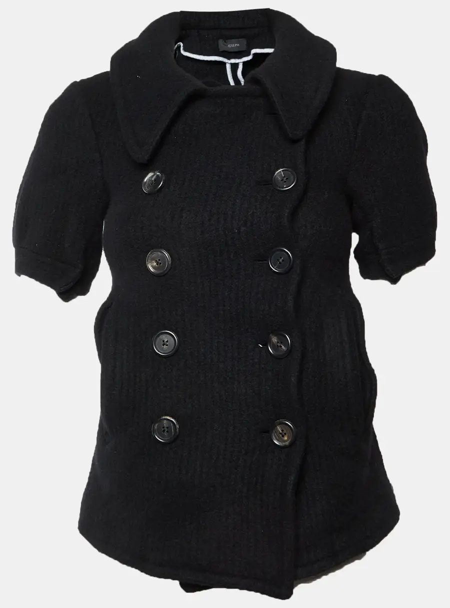 Joseph Black Wool Corduroy Iris Double Breasted Jacket S