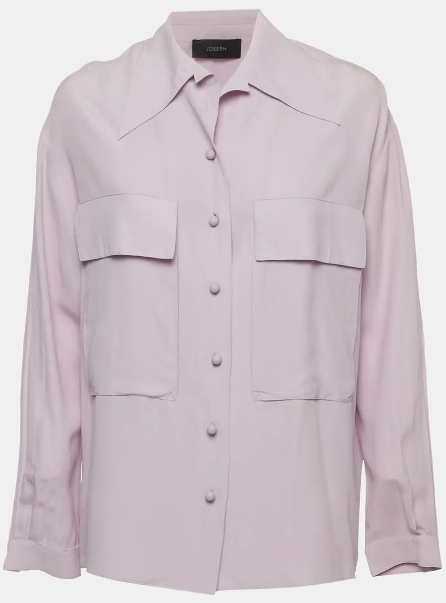 Joseph Purple Silk Crepe Patch Pocket Shirt M