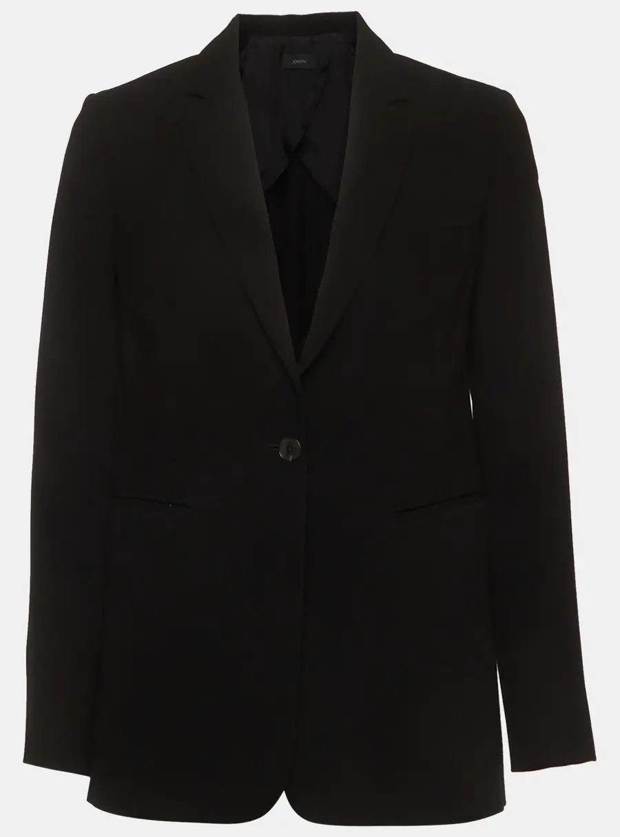 Joseph Black Crepe Single Breasted Lauren Blazer S