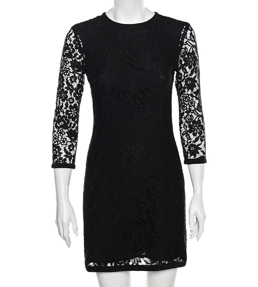 Joseph Black Lace Georgia Sheath Dress M