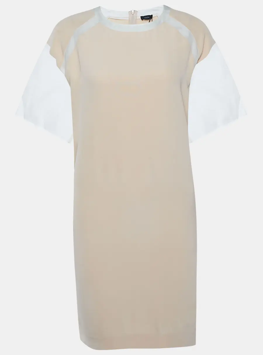 Joseph Light Pink Silk & Organza Detail Shift Dress S
