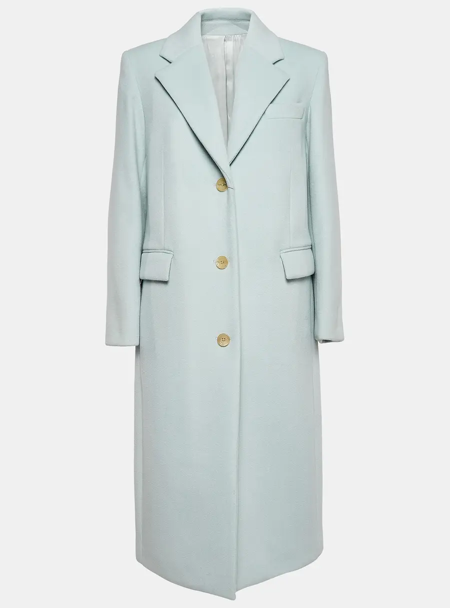 Joseph Blue Wool & Cashmere Mid Length Coat M