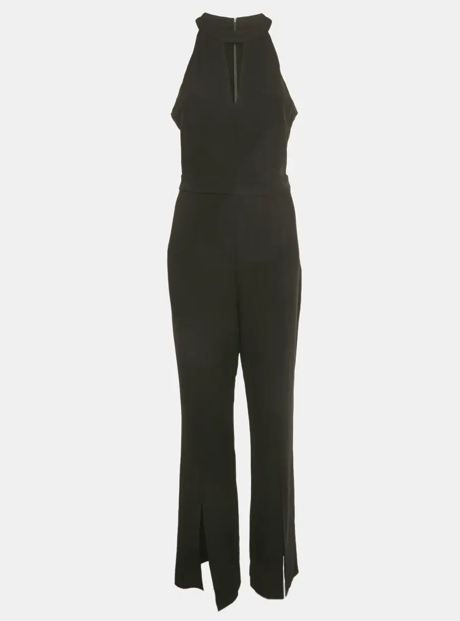 Karl Lagerfeld Black Crepe Party Jumpsuit M