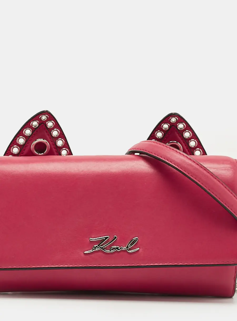 Karl Lagerfeld K/Rocky Choupette Red Leather Crossbody Bags