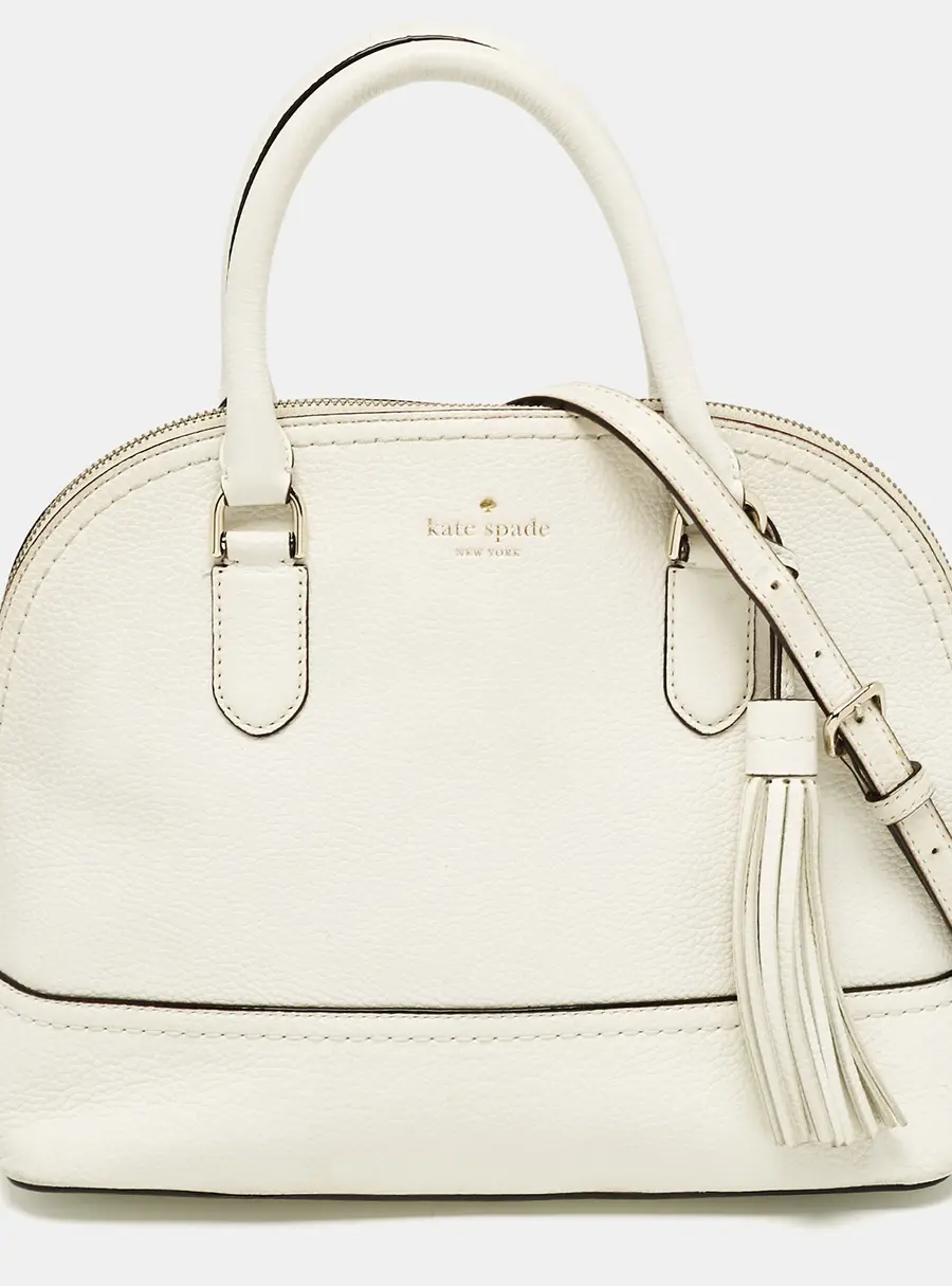 Kate Spade White Leather Carli McCall Street Satchel