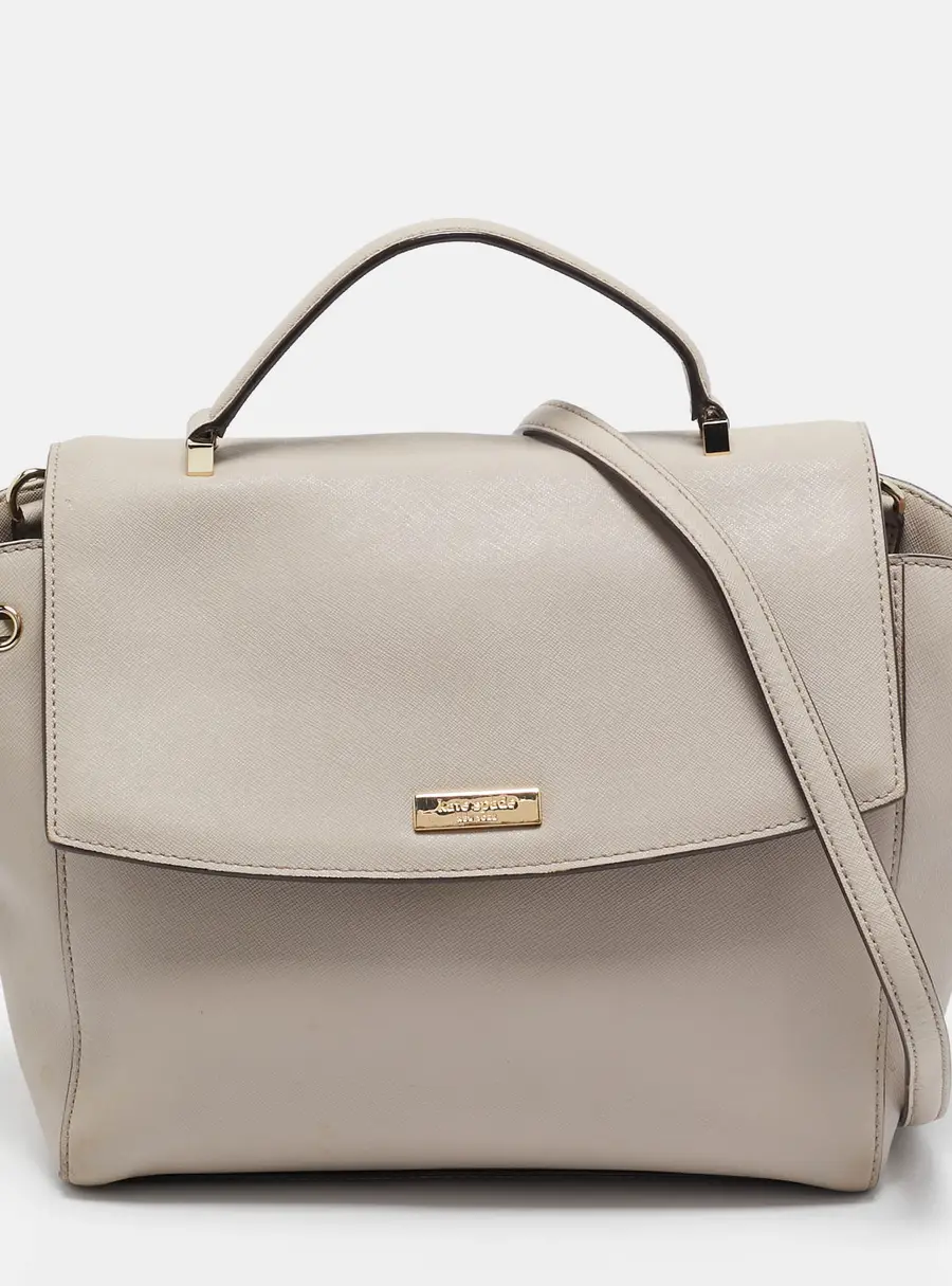 Kate Spade Light Beige Leather Way Lilah Top Handle Bag