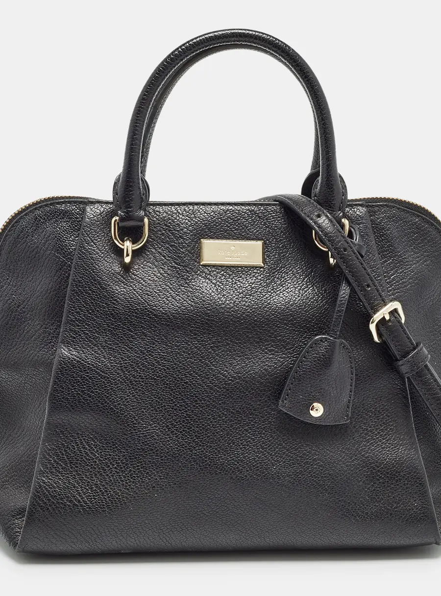 Kate Spade Black Leather Zip Satchel