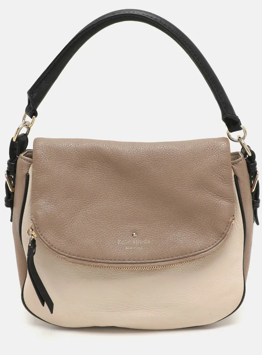 Kate Spade Beige/Cream Leather Small Devin Shoulder Bag