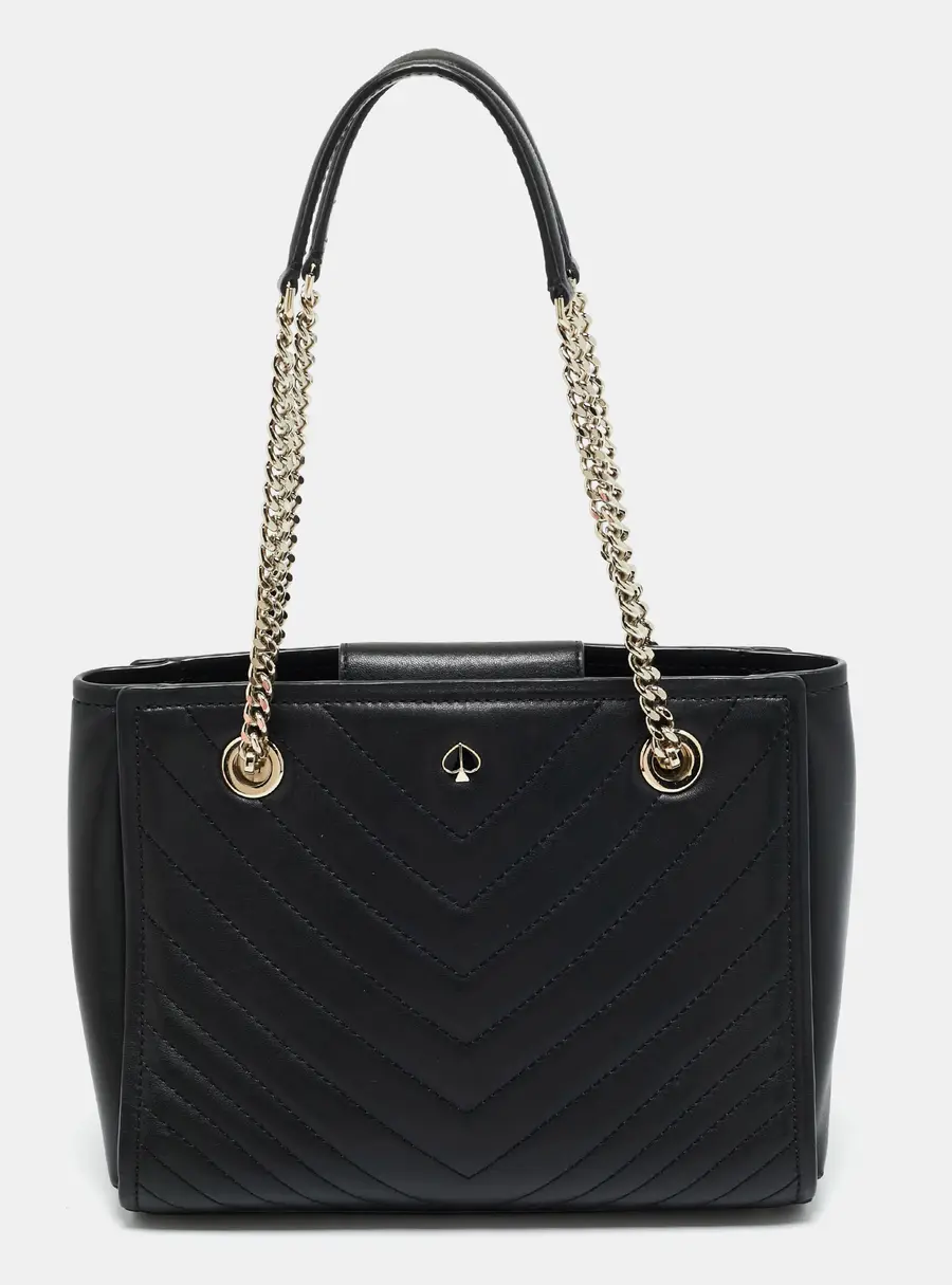 Kate Spade Black Quilted Leather Amelia Tote